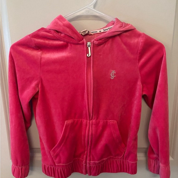 Juicy Couture kids pink velour jacket with bling on back size S (7) - Picture 10 of 12